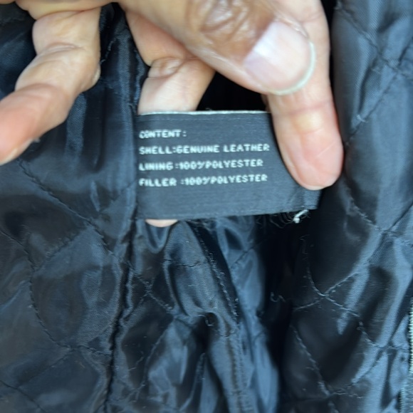 Leather Jacket with Removable Fleece Collar Sz S - Picture 5 of 7